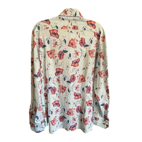 Emanuel Berg Modern Fit-17in neck-Size L/XL-Floral Print-Made in Poland - Picture 4 of 12
